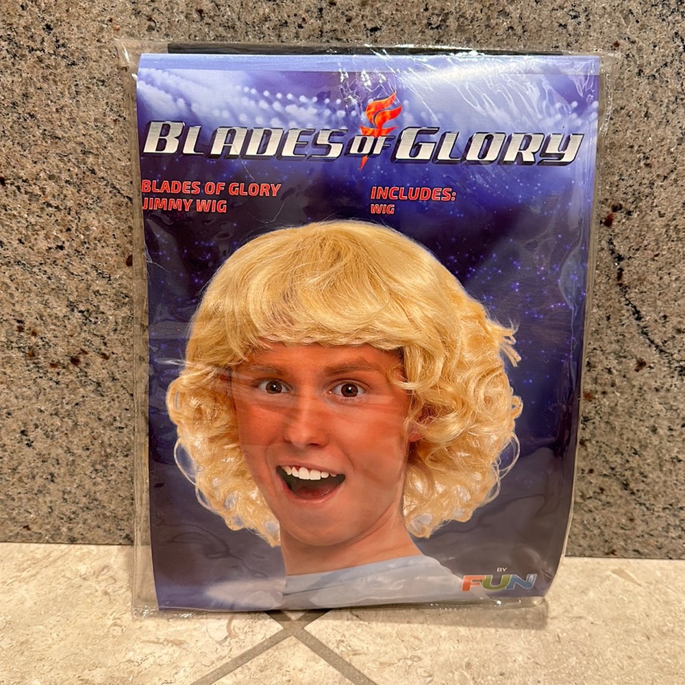 New Blades of Glory Jimmy MacElroy ice blonde wig Halloween costume